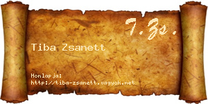 Tiba Zsanett névjegykártya